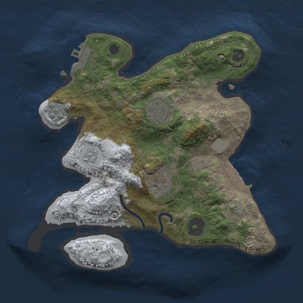 Rust Map: Procedural Map, Size: 2500, Seed: 765632274, 11 Monuments