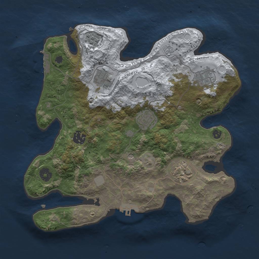 Rust Map: Procedural Map, Size: 3000, Seed: 488594506, 15 Monuments