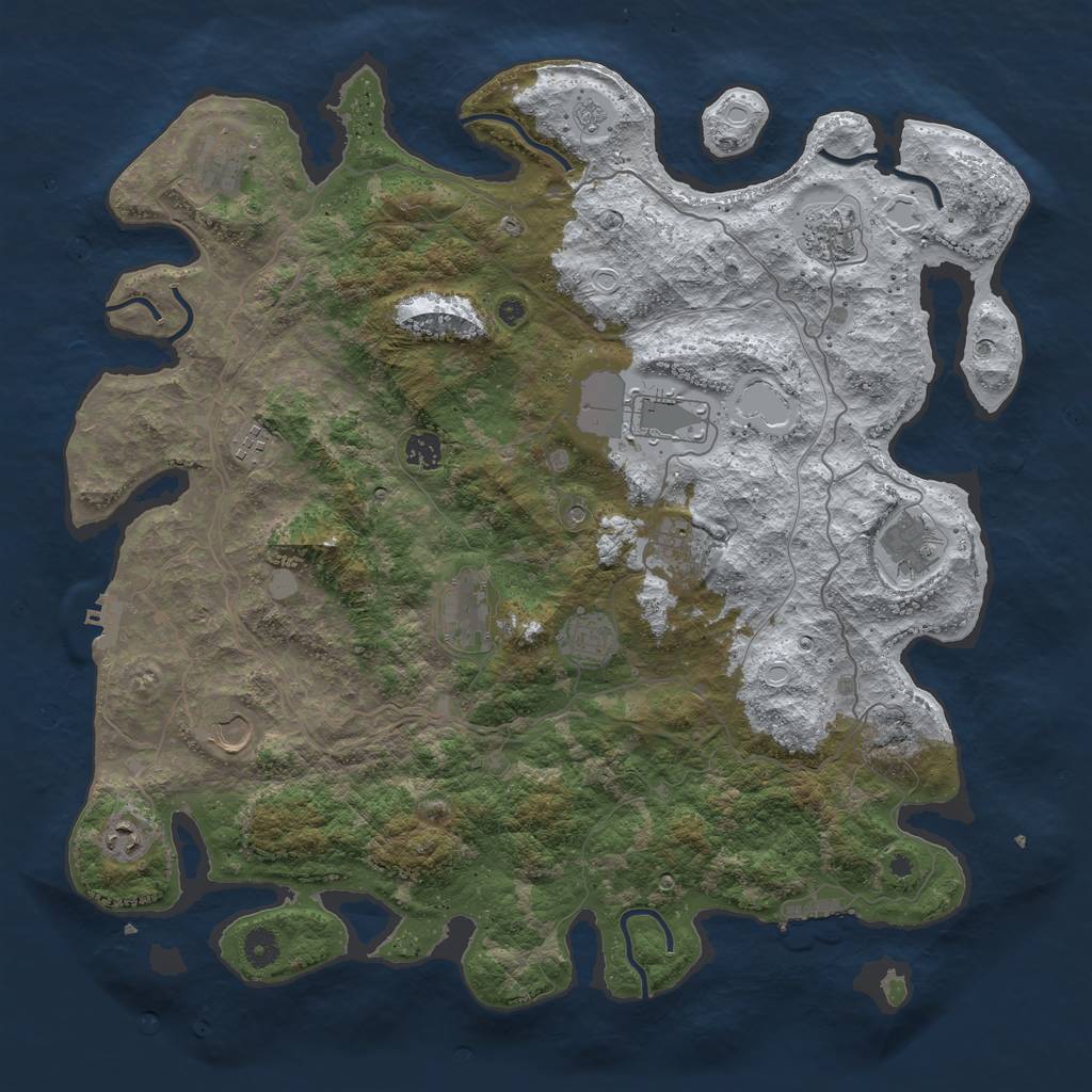 Rust Map: Procedural Map, Size: 4400, Seed: 12312321, 20 Monuments