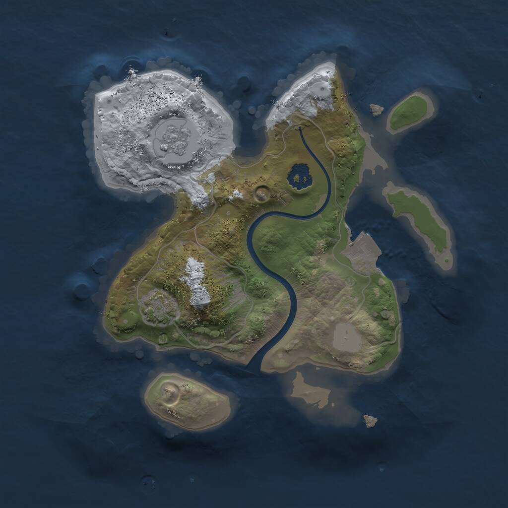 Rust Map: Procedural Map, Size: 2000, Seed: 15168345, 3 Monuments