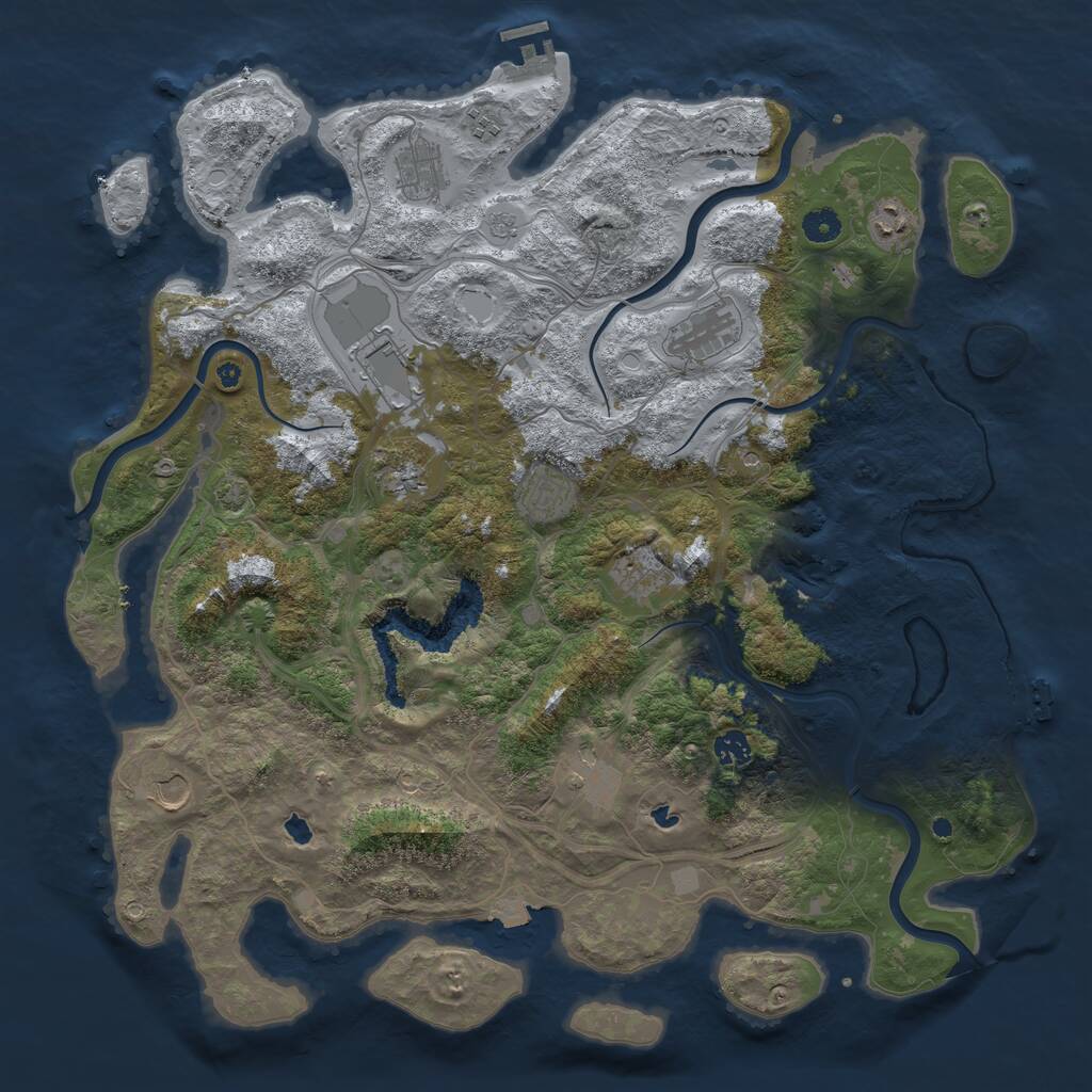 Rust Map: Procedural Map, Size: 4500, Seed: 20220421, 17 Monuments