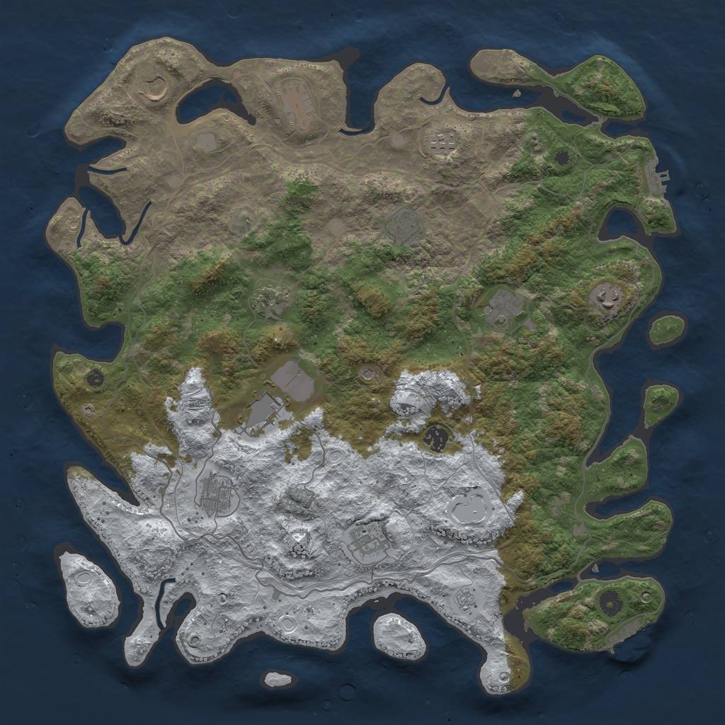 Rust Map: Procedural Map, Size: 4500, Seed: 1076009, 20 Monuments