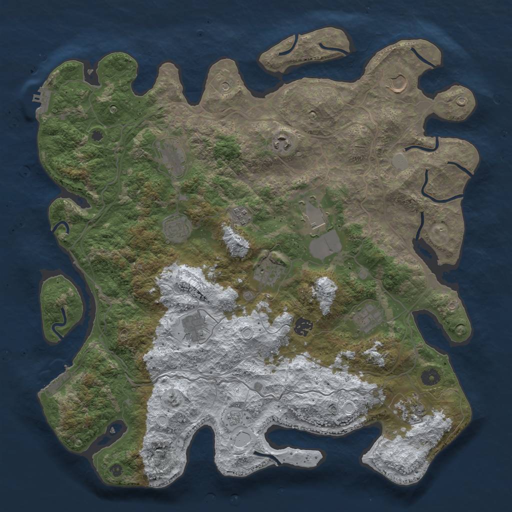Rust Map: Procedural Map, Size: 4250, Seed: 1345149308, 20 Monuments