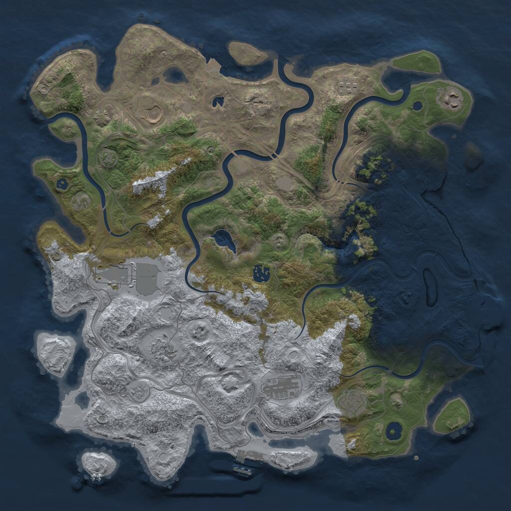 Rust Map: Procedural Map, Size: 4300, Seed: 1894309662, 14 Monuments