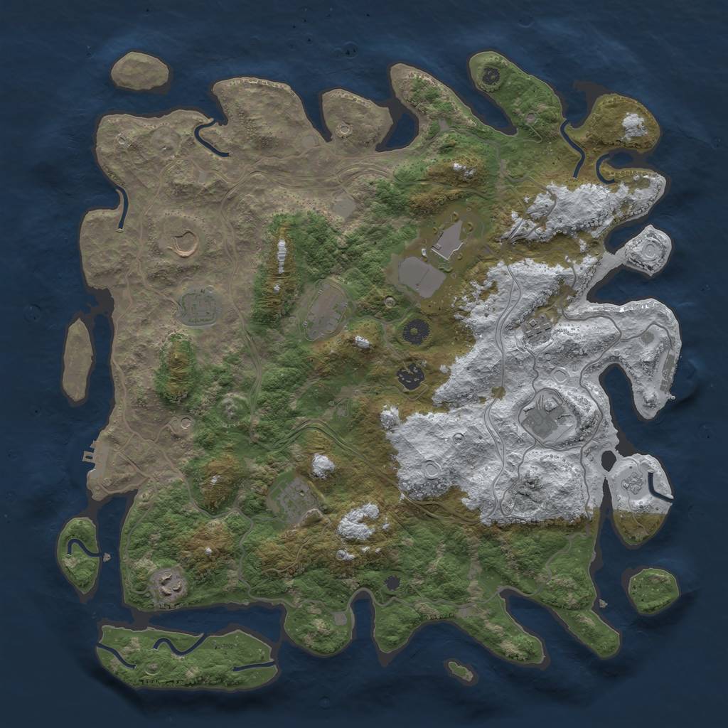 Rust Map: Procedural Map, Size: 4250, Seed: 22041407, 18 Monuments
