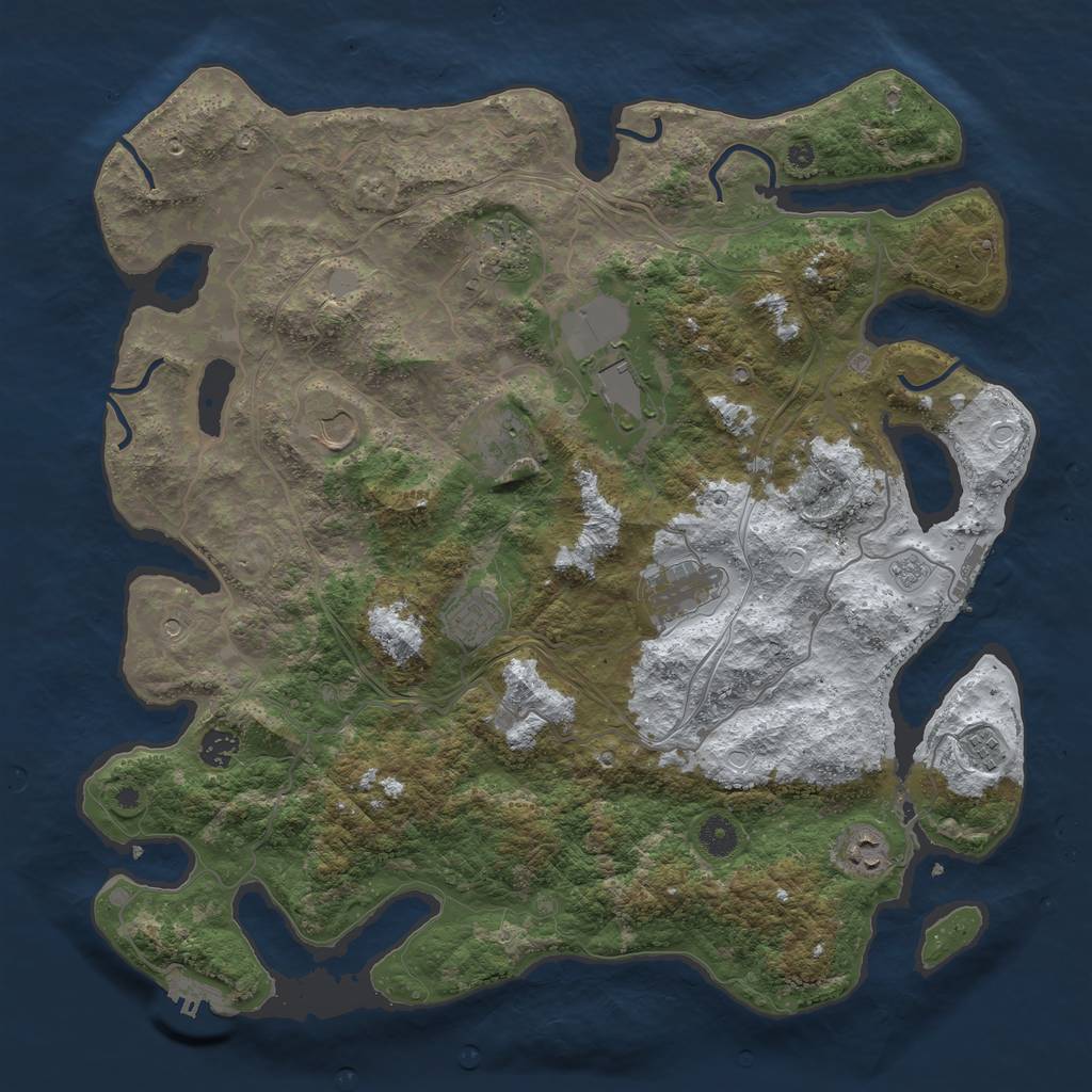 Rust Map: Procedural Map, Size: 4250, Seed: 1561121, 18 Monuments