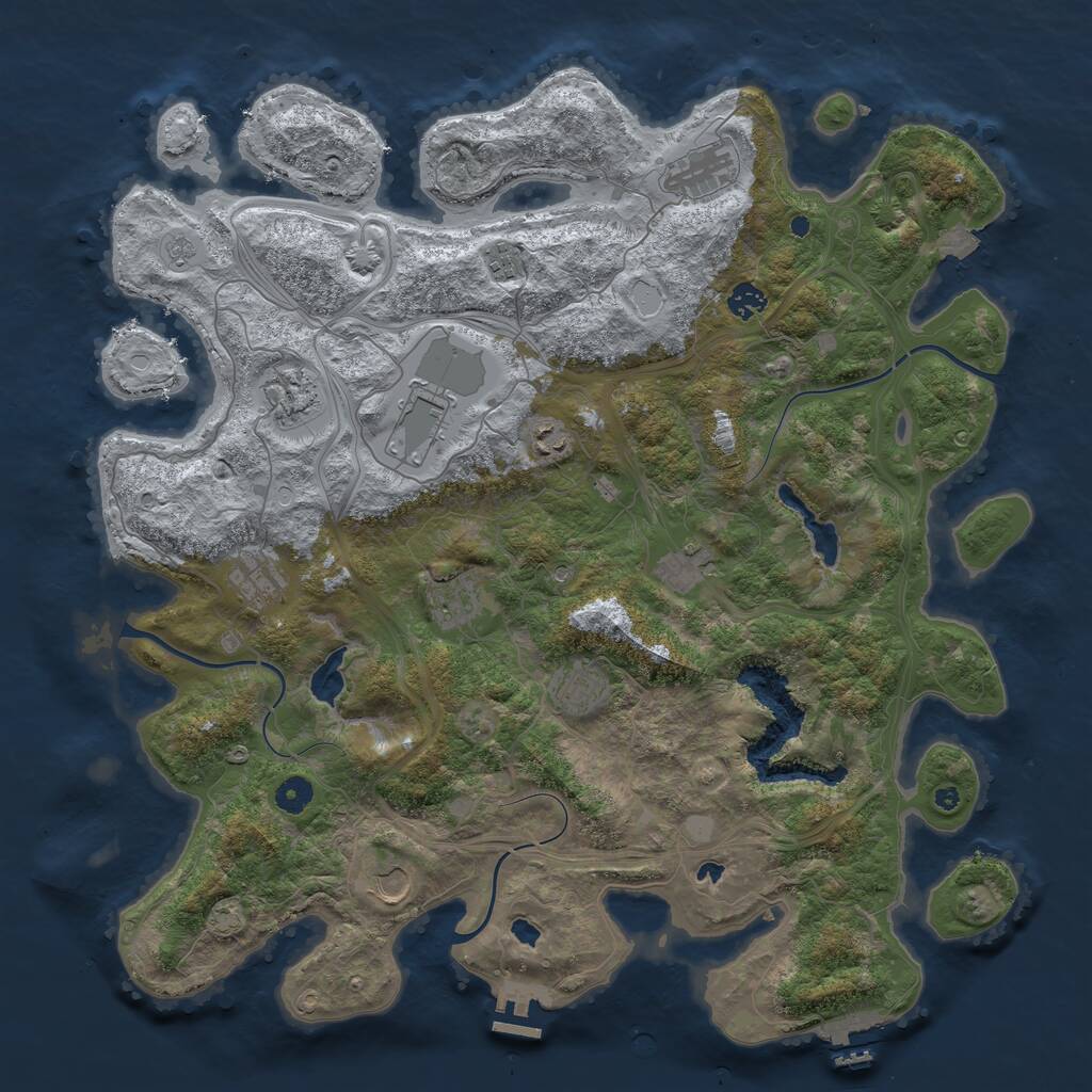 Rust Map: Procedural Map, Size: 4500, Seed: 299849, 17 Monuments