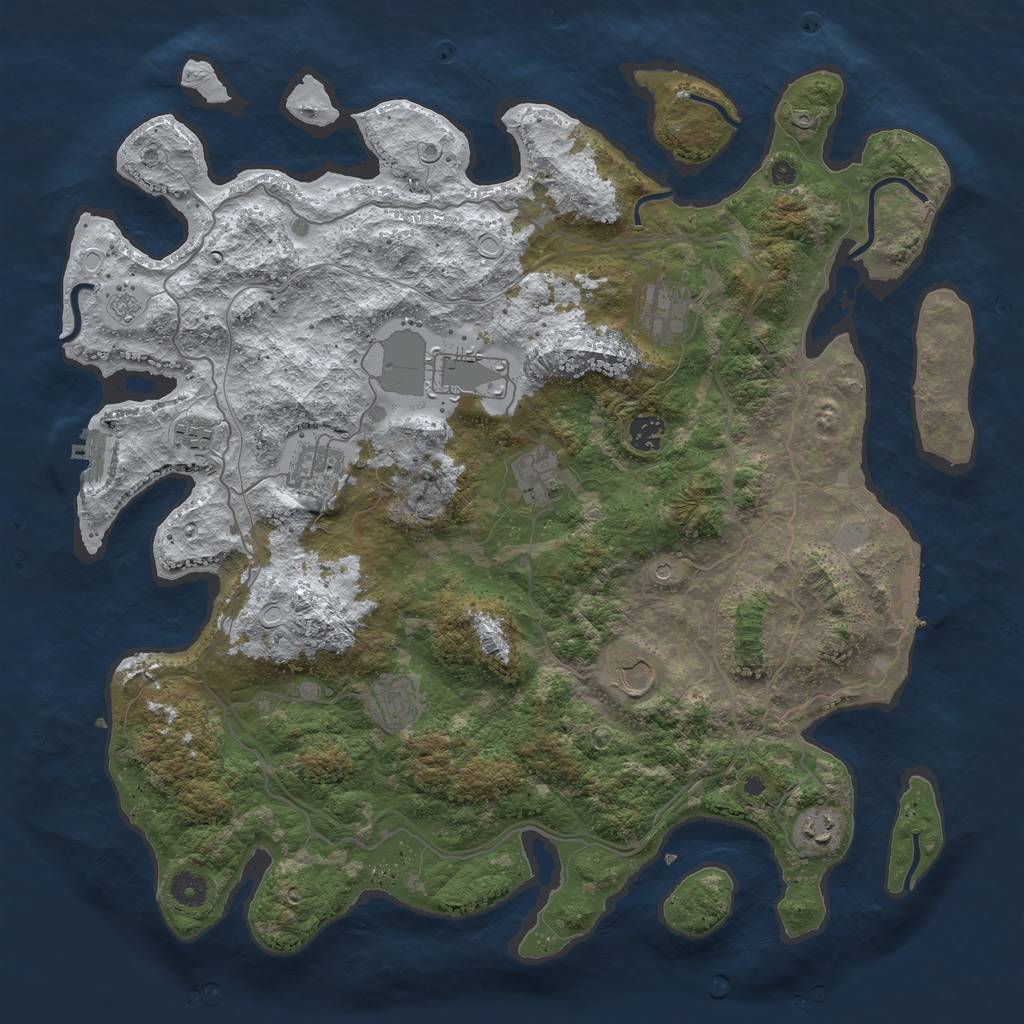 Rust Map: Procedural Map, Size: 4250, Seed: 4270, 18 Monuments