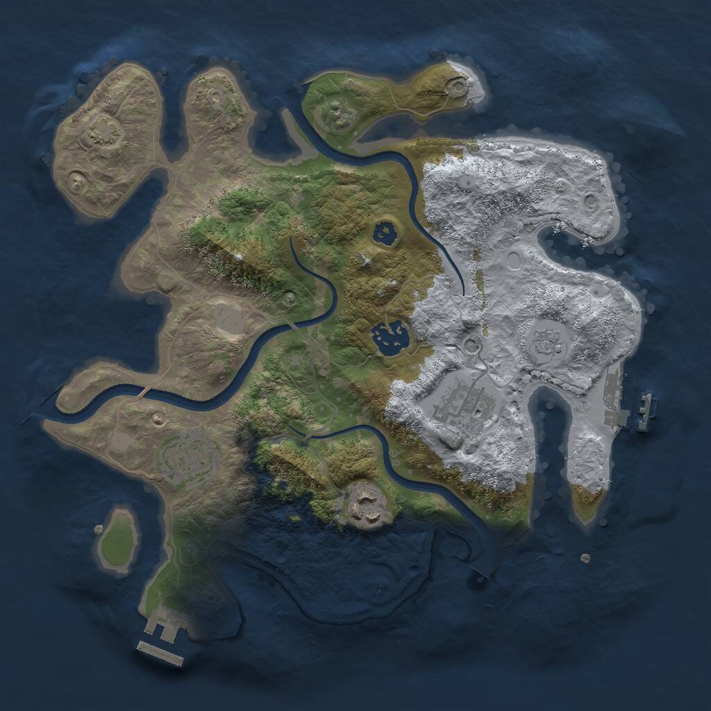 Rust Map: Procedural Map, Size: 3000, Seed: 98784562, 10 Monuments