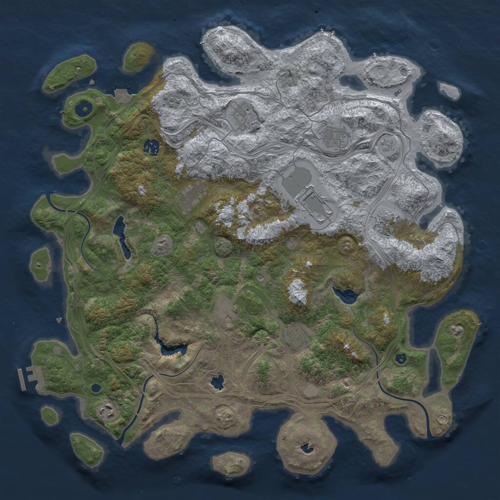 Rust Map: Procedural Map, Size: 4500, Seed: 2064165716, 15 Monuments