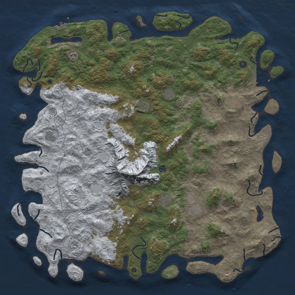 Rust Map: Procedural Map, Size: 6000, Seed: 550312, 20 Monuments