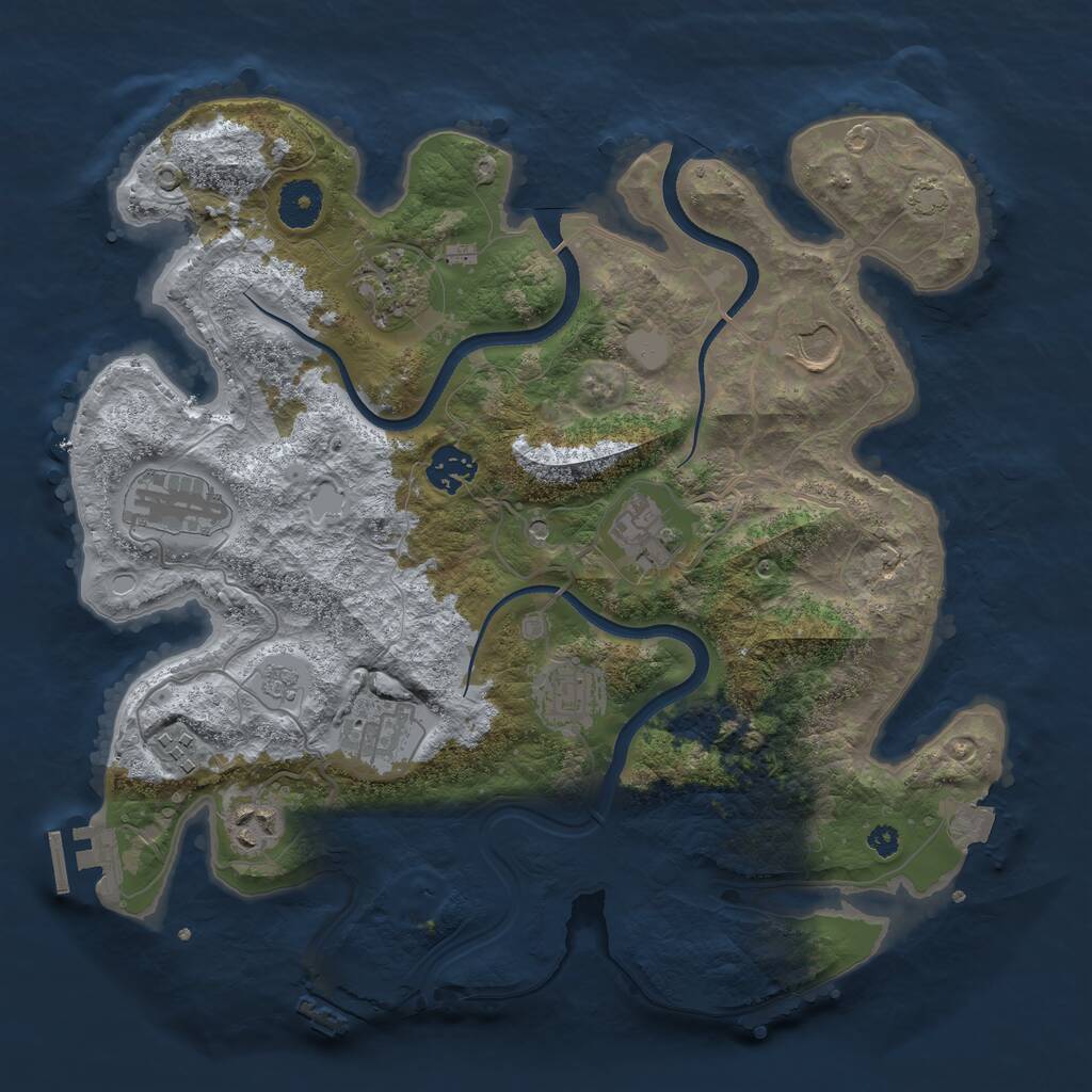 Rust Map: Procedural Map, Size: 3500, Seed: 804954441, 15 Monuments