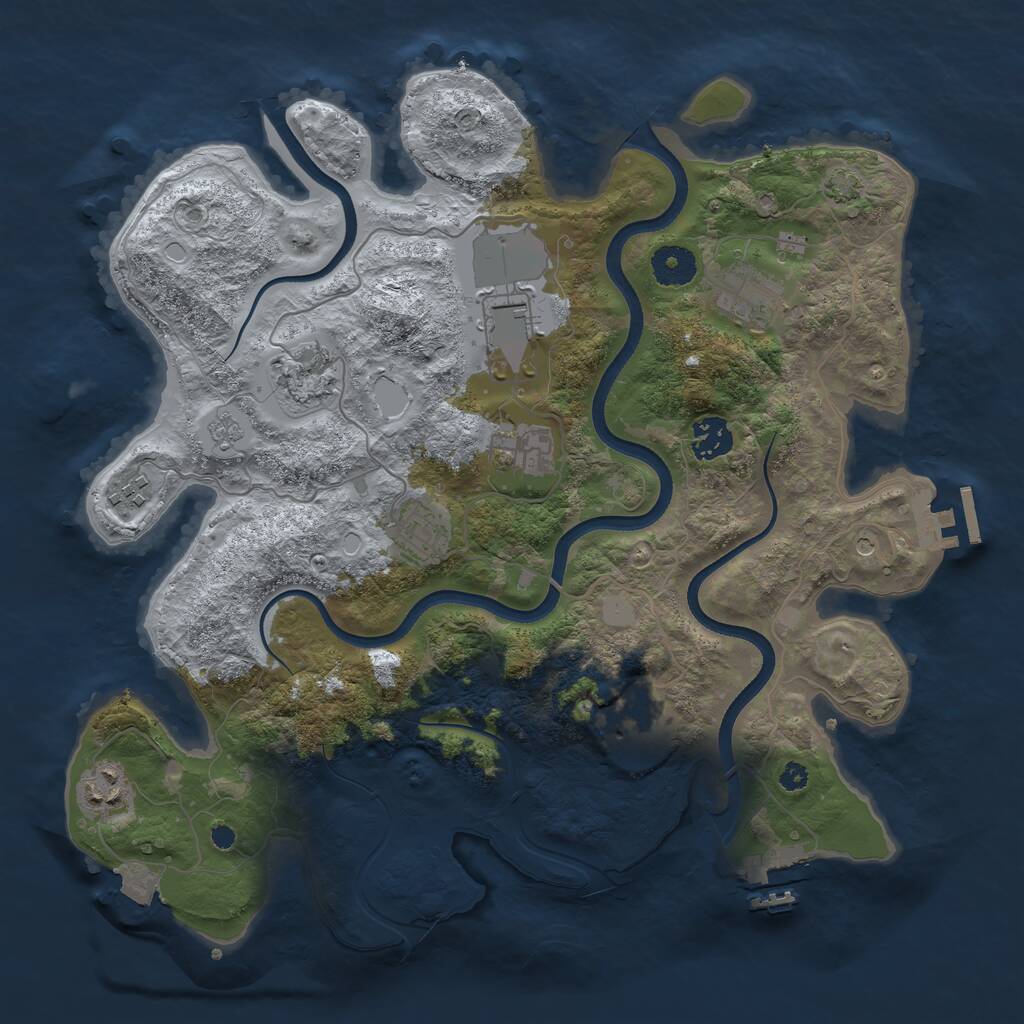 Rust Map: Procedural Map, Size: 3600, Seed: 76823656, 15 Monuments