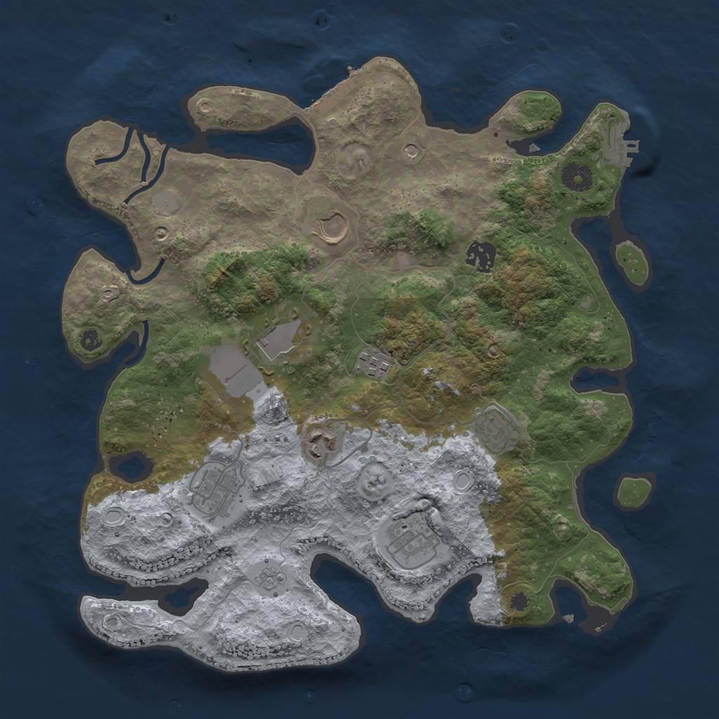 Rust Map: Procedural Map, Size: 3500, Seed: 160479, 15 Monuments