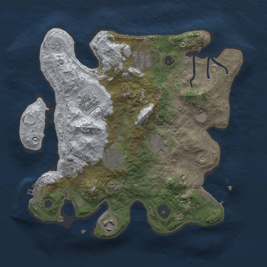 Rust Map: Procedural Map, Size: 3000, Seed: 2597135, 15 Monuments