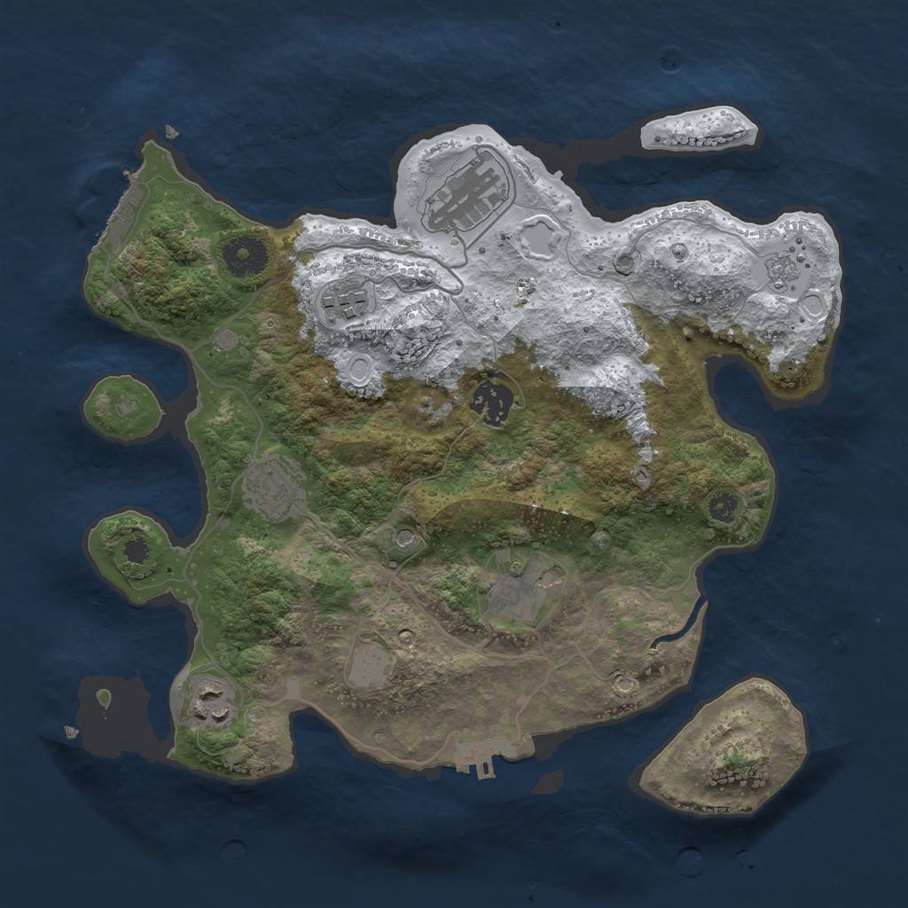 Rust Map: Procedural Map, Size: 3200, Seed: 13618, 15 Monuments