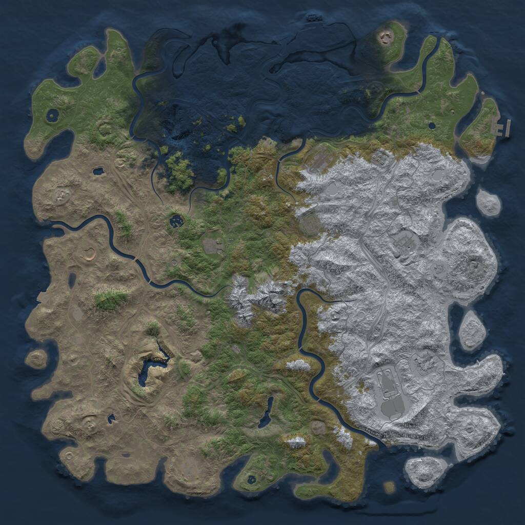 Rust Map: Procedural Map, Size: 6000, Seed: 940760, 17 Monuments