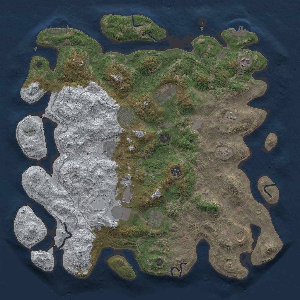 Rust Map: Procedural Map, Size: 4250, Seed: 74026254, 18 Monuments