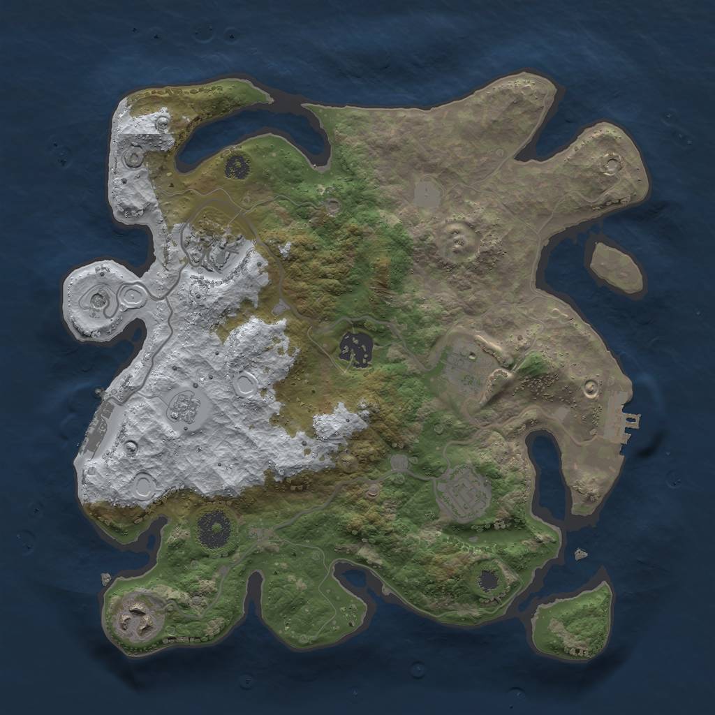 Rust Map: Procedural Map, Size: 3000, Seed: 1780285557, 14 Monuments
