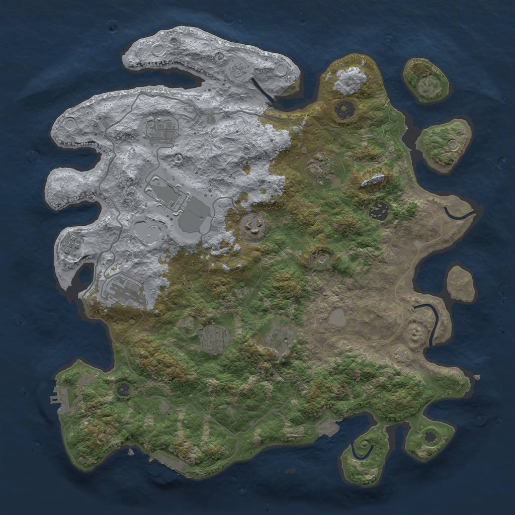 Rust Map: Procedural Map, Size: 4000, Seed: 139926068, 17 Monuments