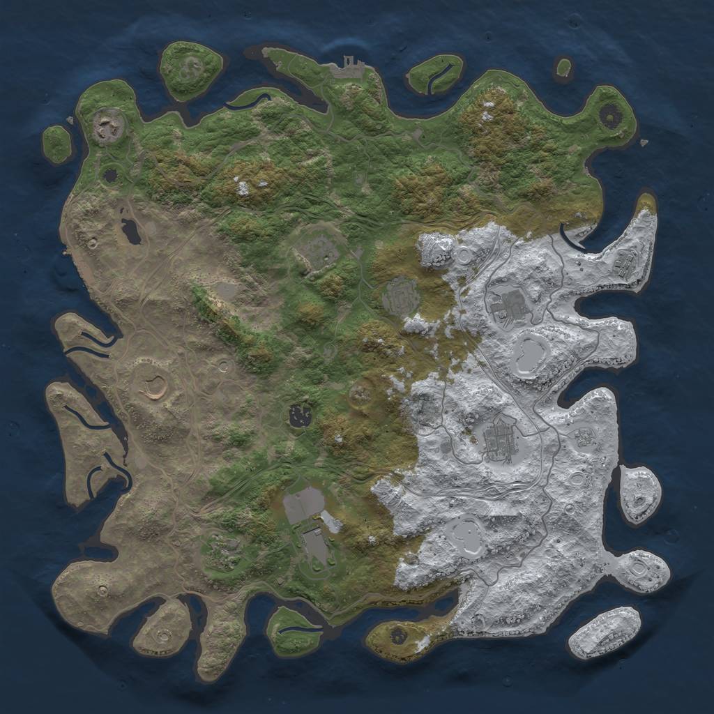 Rust Map: Procedural Map, Size: 4500, Seed: 796612, 19 Monuments
