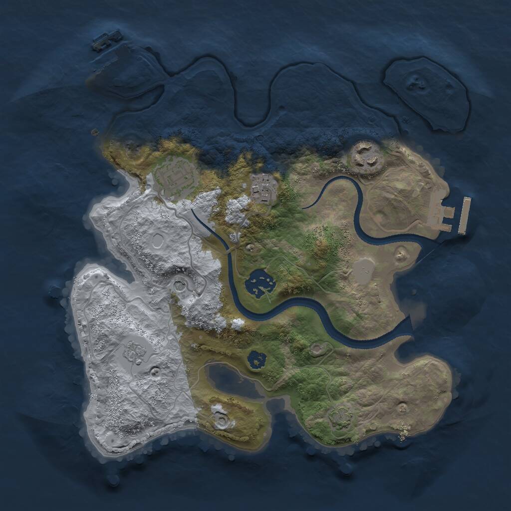Rust Map: Procedural Map, Size: 2750, Seed: 626280290, 10 Monuments