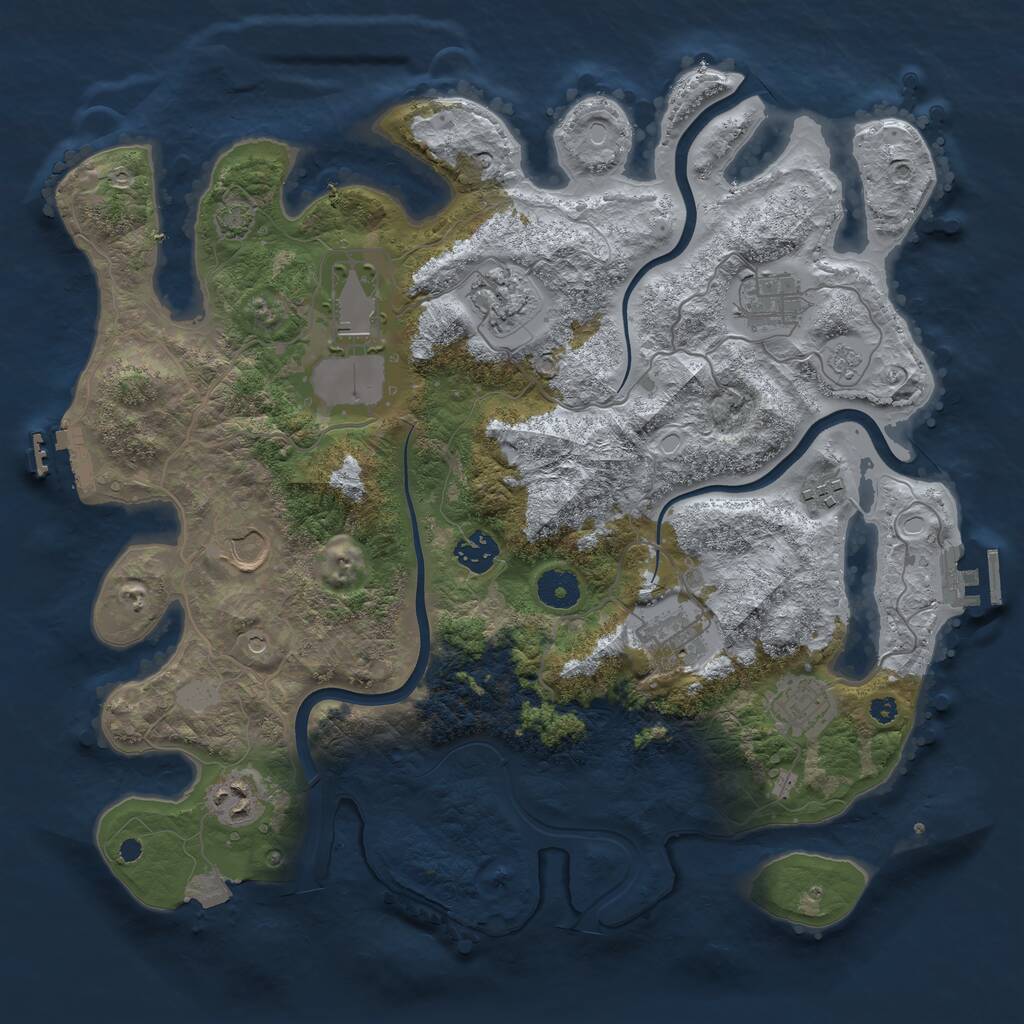 Rust Map: Procedural Map, Size: 3750, Seed: 1441591763, 15 Monuments