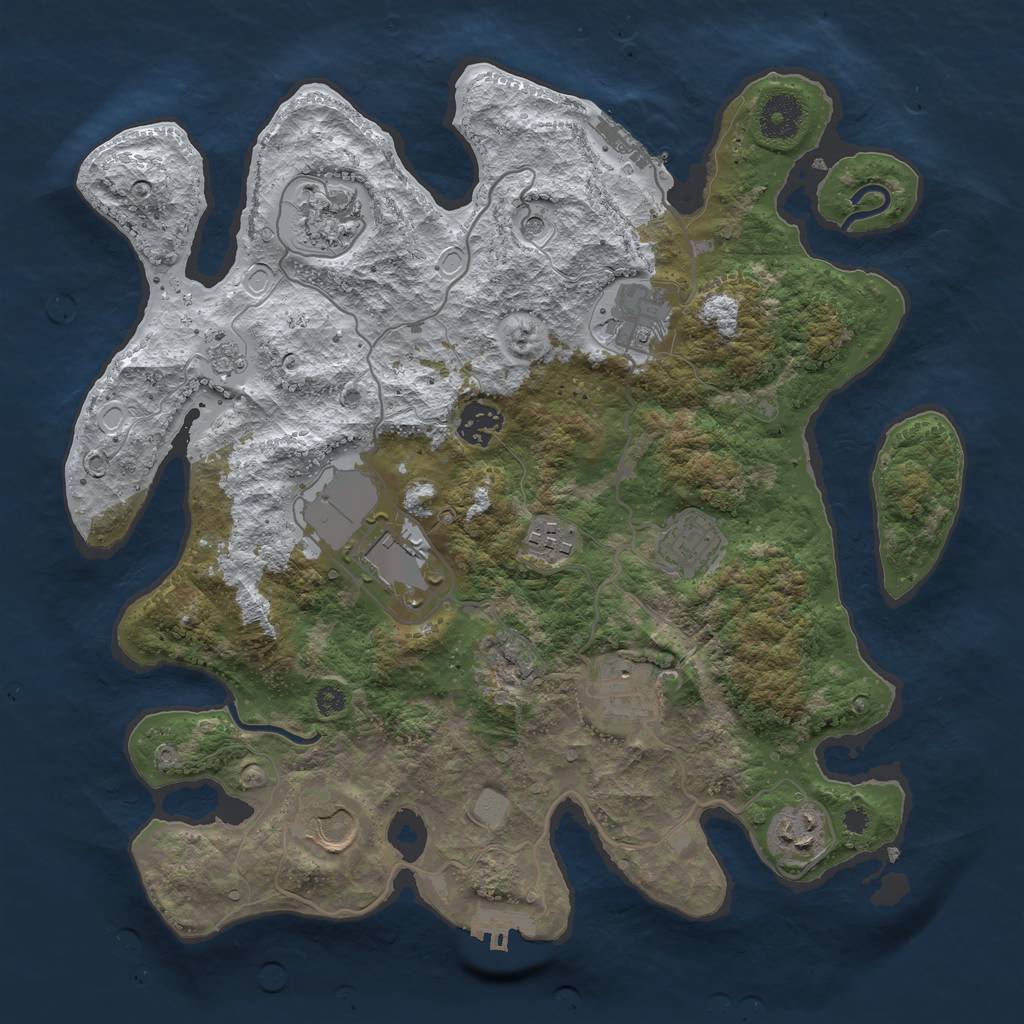 Rust Map: Procedural Map, Size: 3500, Seed: 655680732, 18 Monuments