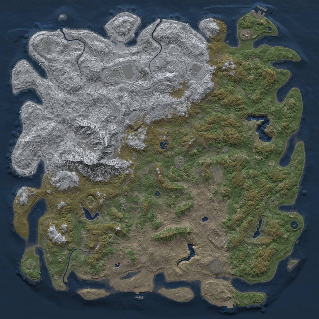 Rust Map: Procedural Map, Size: 6000, Seed: 974515, 16 Monuments
