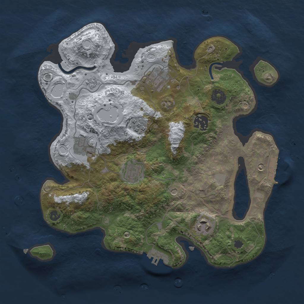 Rust Map: Procedural Map, Size: 3000, Seed: 836429069, 15 Monuments
