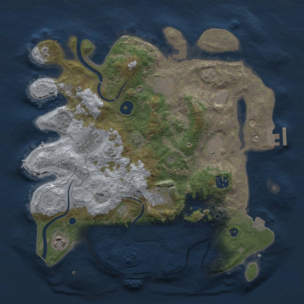 Rust Map: Procedural Map, Size: 3400, Seed: 123456, 13 Monuments