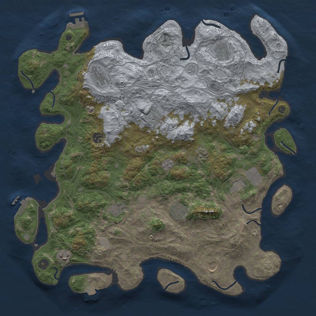 Rust Map: Procedural Map, Size: 4500, Seed: 144068008, 17 Monuments