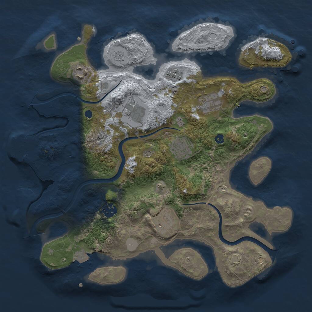 Rust Map: Procedural Map, Size: 3250, Seed: 5595523, 12 Monuments