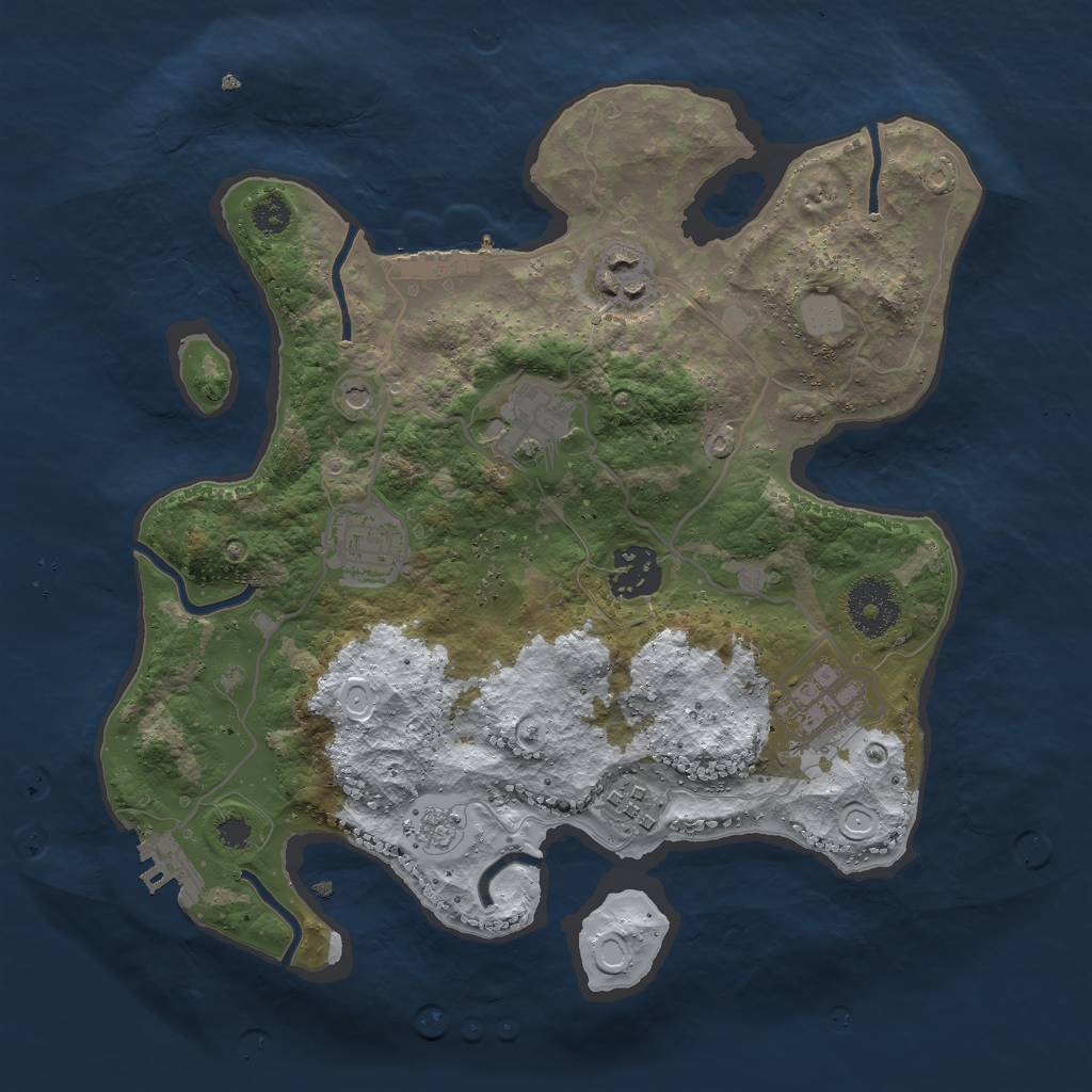 Rust Map: Procedural Map, Size: 3000, Seed: 928420, 15 Monuments