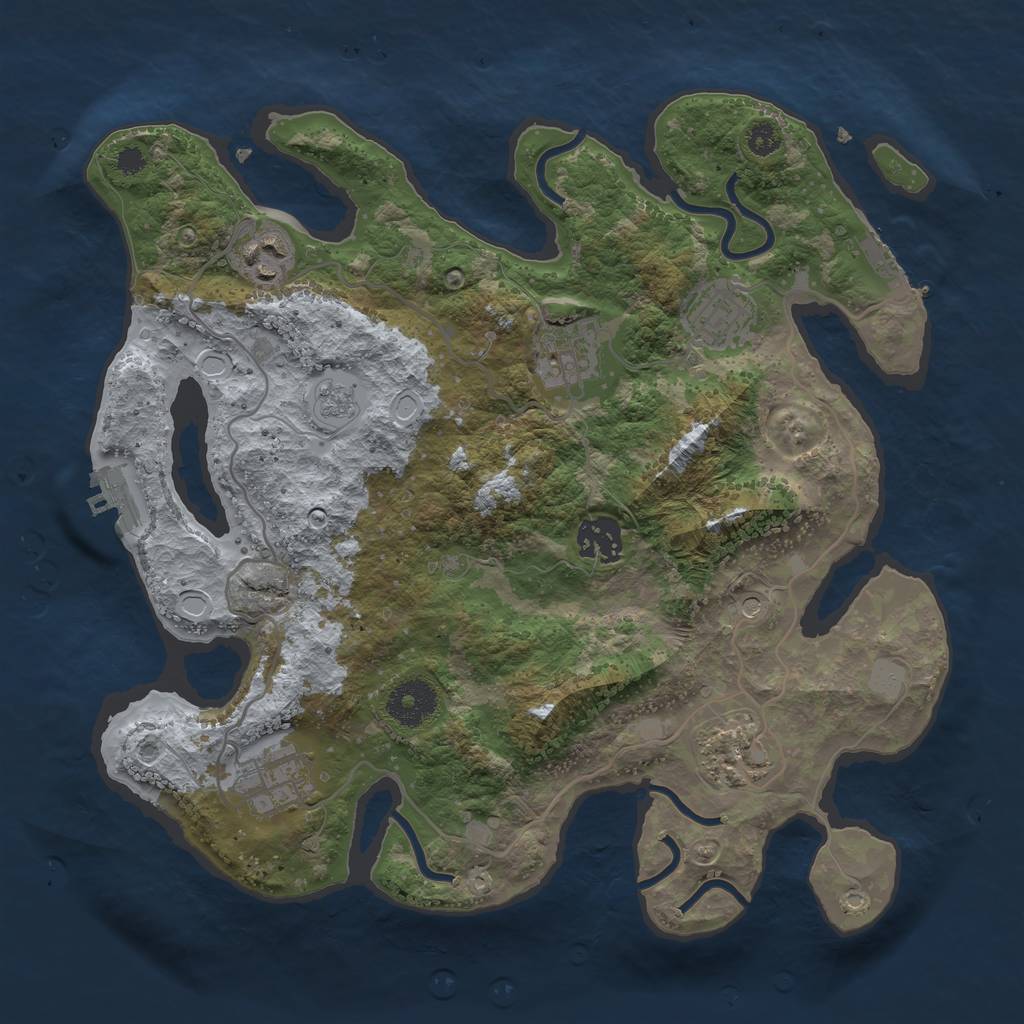 Rust Map: Procedural Map, Size: 3250, Seed: 5059097, 13 Monuments