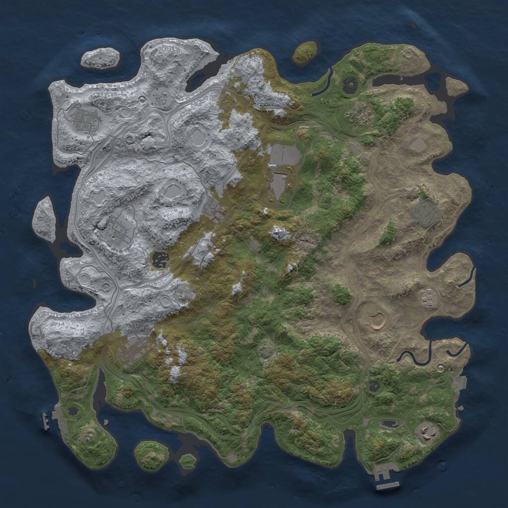 Rust Map: Procedural Map, Size: 4500, Seed: 6514561, 17 Monuments