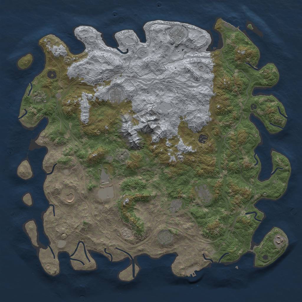 Rust Map: Procedural Map, Size: 5000, Seed: 177013, 20 Monuments