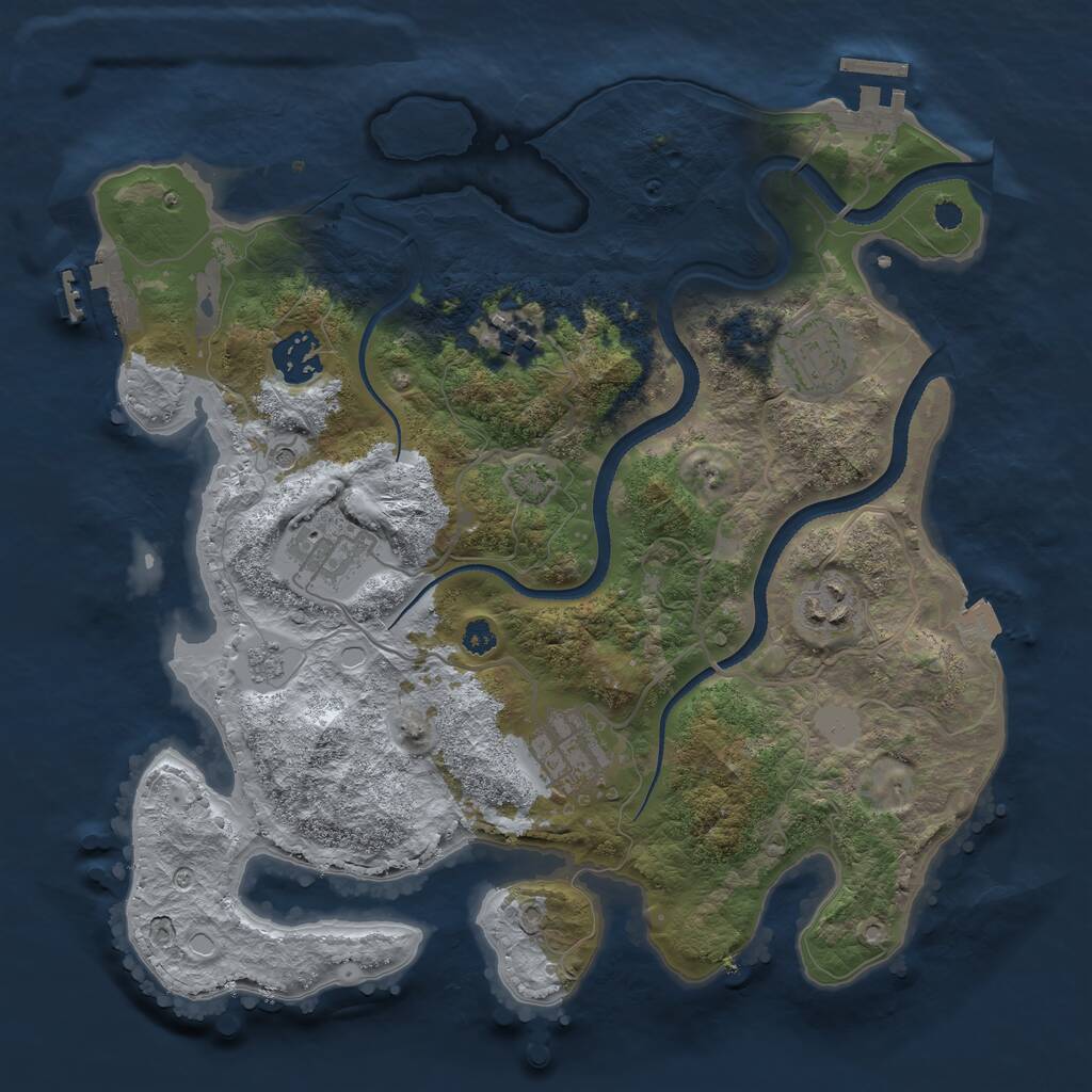 Rust Map: Procedural Map, Size: 3250, Seed: 4722984, 12 Monuments