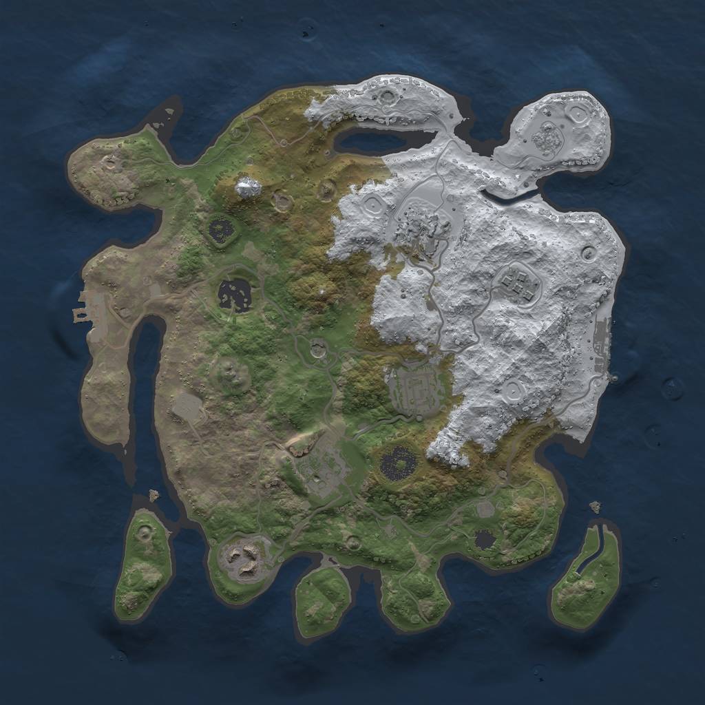 Rust Map: Procedural Map, Size: 3000, Seed: 230232, 15 Monuments