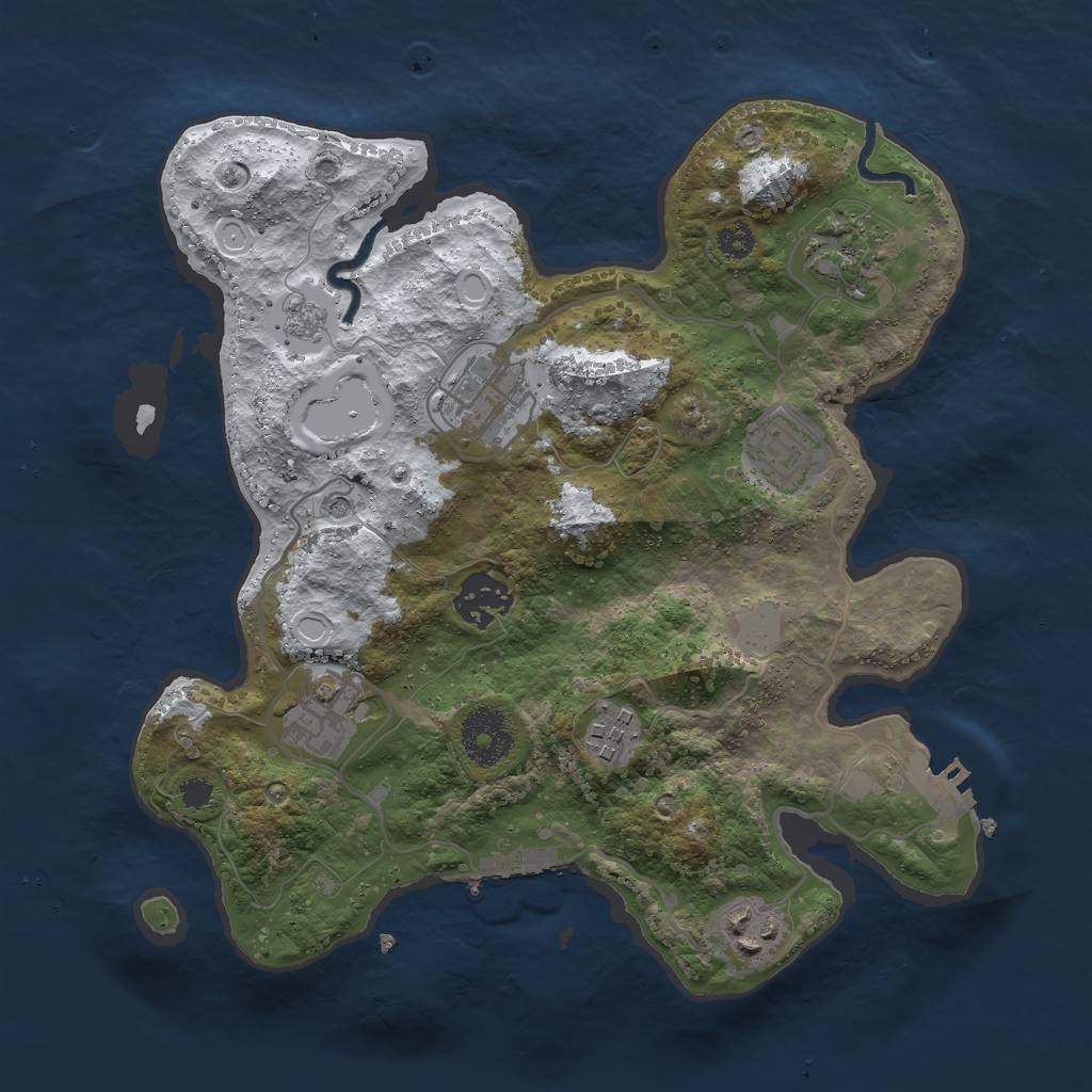 Rust Map: Procedural Map, Size: 3000, Seed: 565474, 16 Monuments