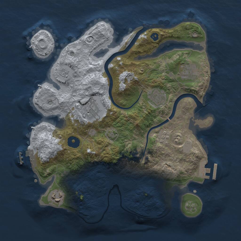 Rust Map: Procedural Map, Size: 3000, Seed: 193422494, 11 Monuments