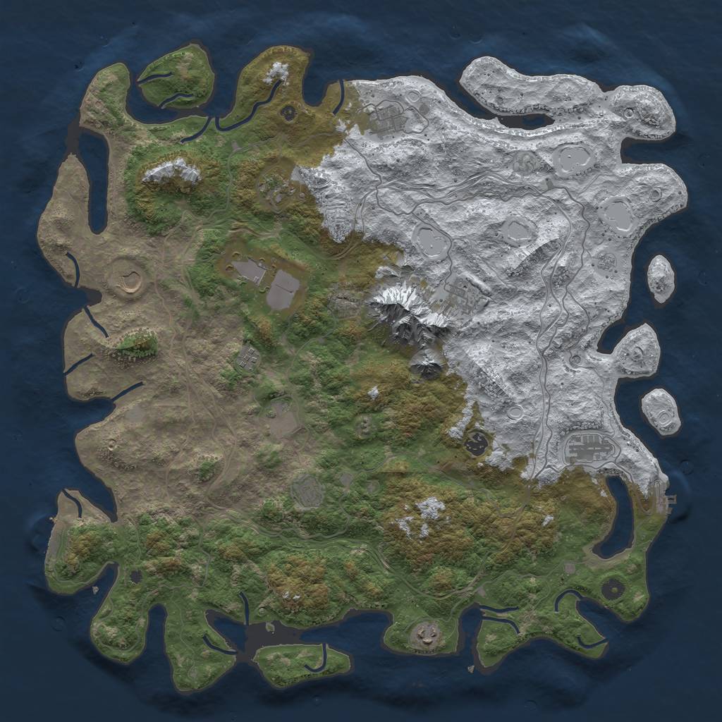 Rust Map: Procedural Map, Size: 5000, Seed: 211564541, 20 Monuments