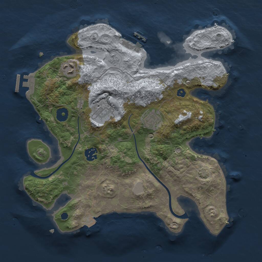 Rust Map: Procedural Map, Size: 3000, Seed: 133, 9 Monuments