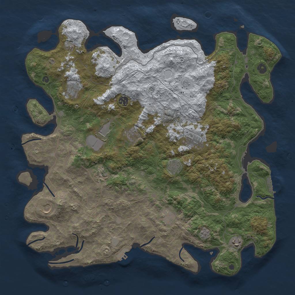 Rust Map: Procedural Map, Size: 4550, Seed: 1073818, 20 Monuments
