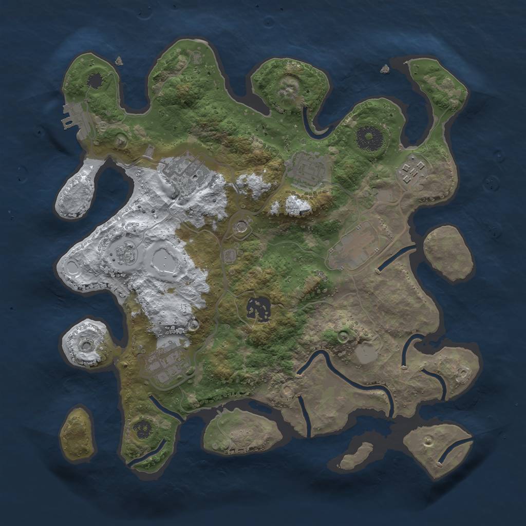 Rust Map: Procedural Map, Size: 3000, Seed: 78740942, 14 Monuments