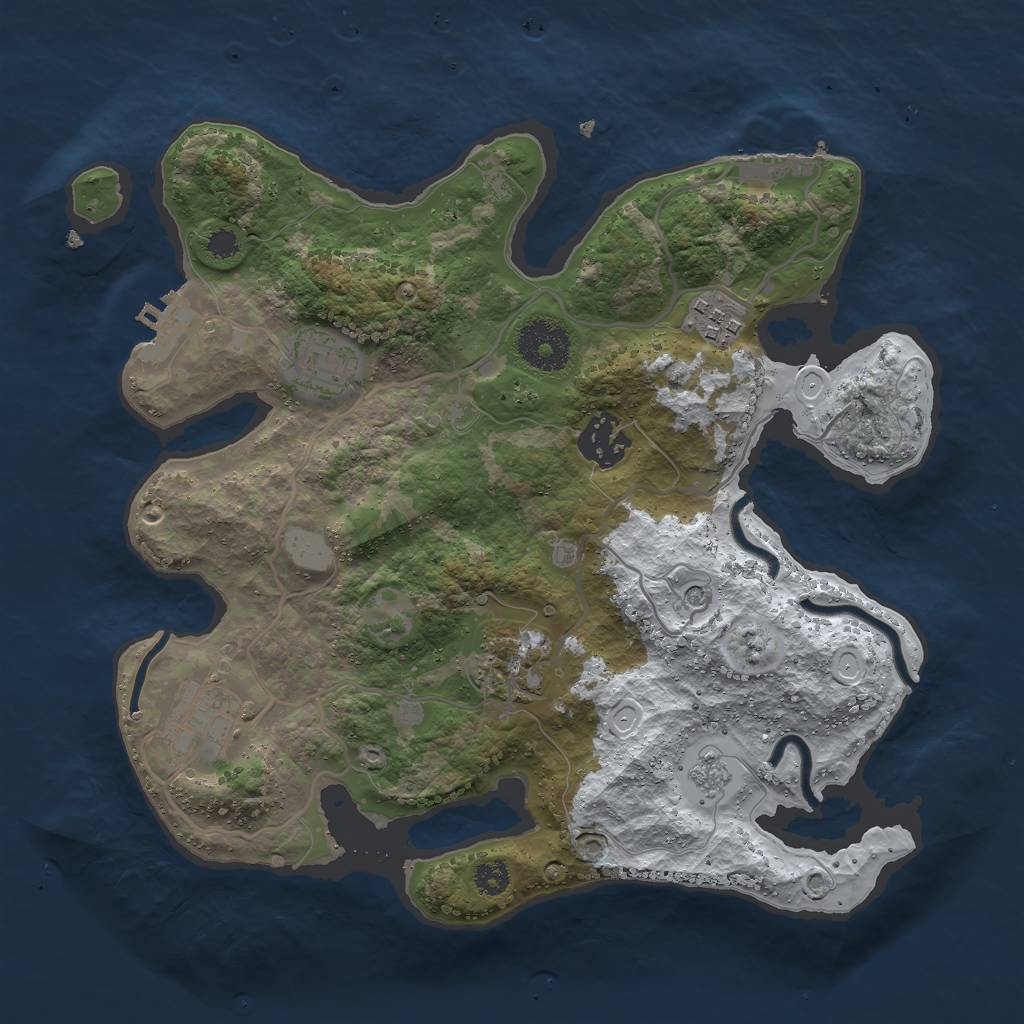Rust Map: Procedural Map, Size: 3000, Seed: 1555382630, 14 Monuments
