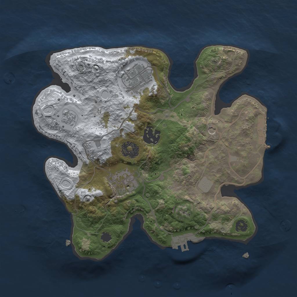 Rust Map: Procedural Map, Size: 2500, Seed: 79306418, 12 Monuments