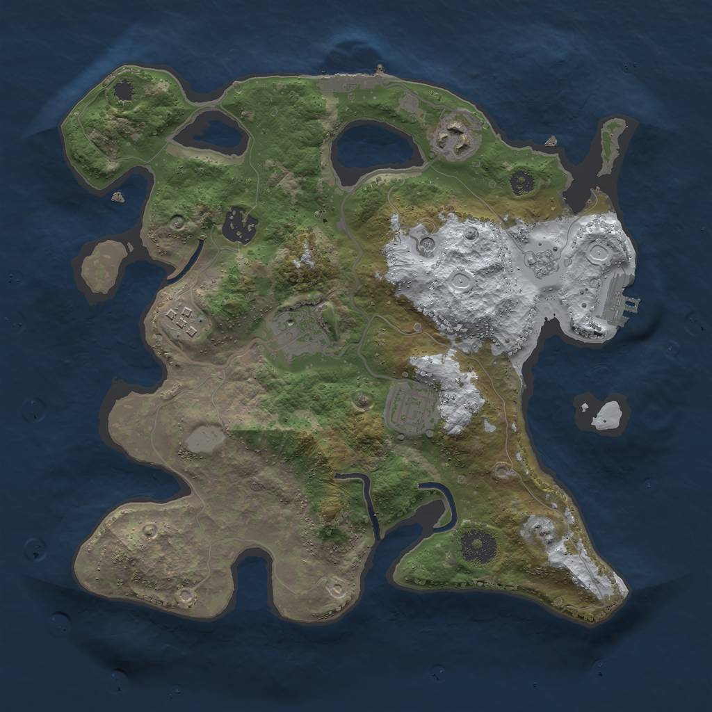 Rust Map: Procedural Map, Size: 3000, Seed: 937120417, 14 Monuments