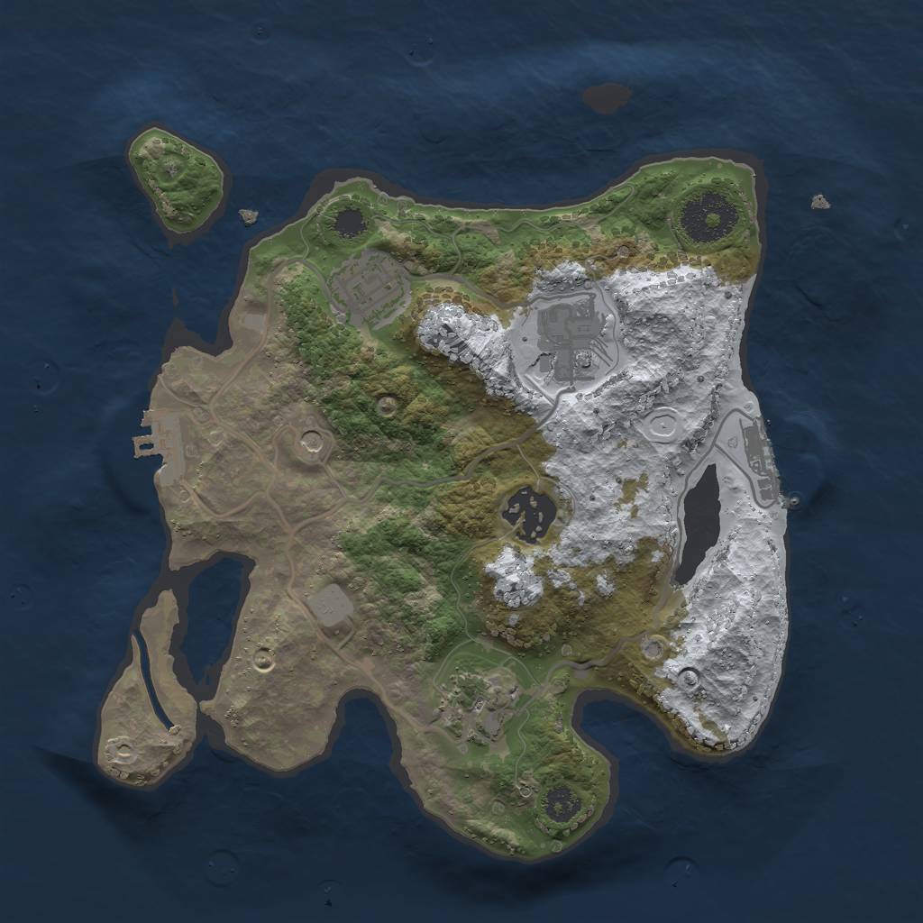 Rust Map: Procedural Map, Size: 2650, Seed: 1105042022, 12 Monuments