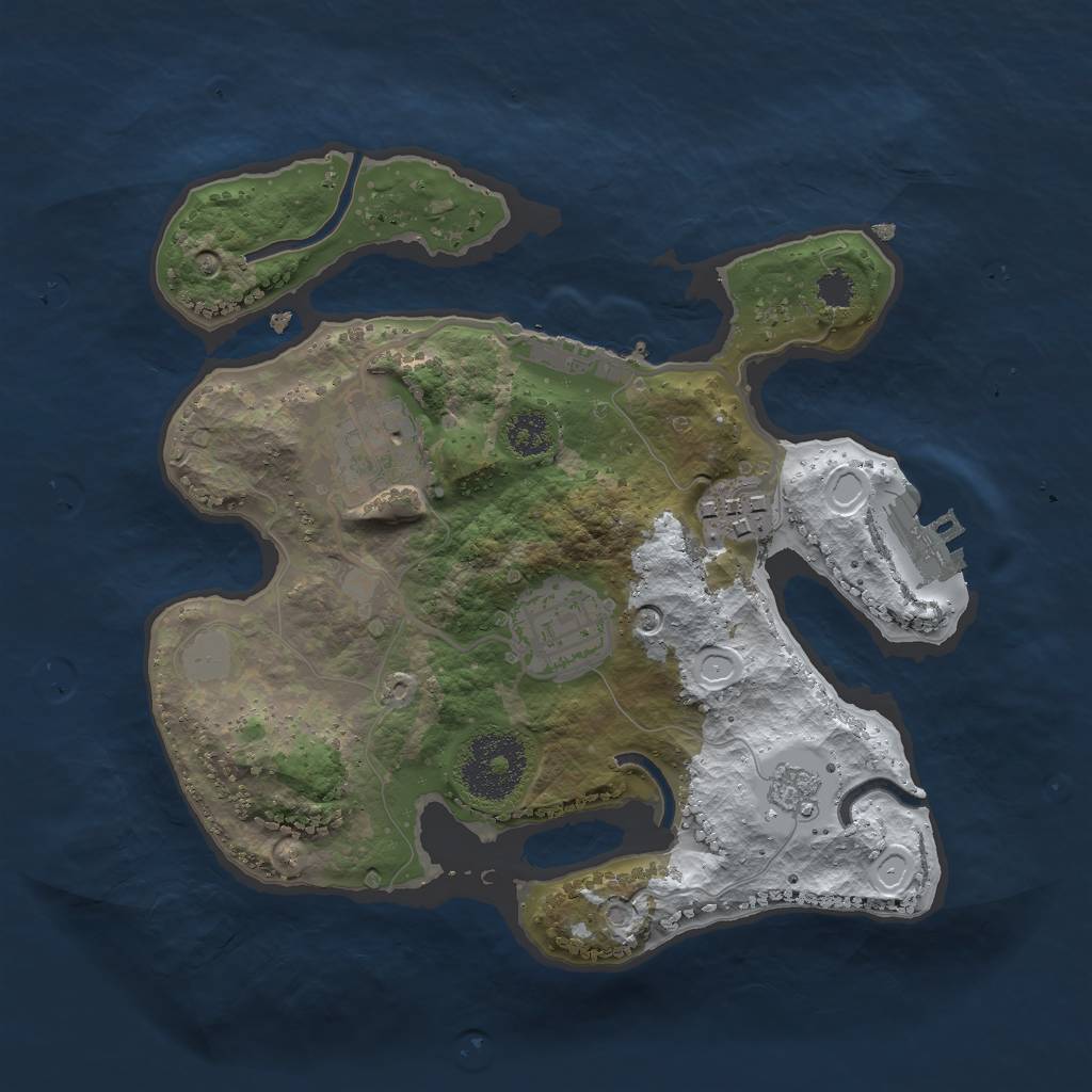 Rust Map: Procedural Map, Size: 2500, Seed: 1555382630, 11 Monuments